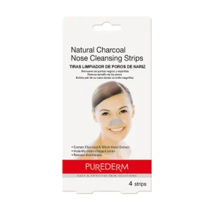 Natural Charcoal Nose Cleansing Strips – Purederm | Tiras nasales purificantes con carbón activado para puntos negros